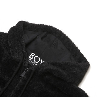 BOY LONDON 伦敦男孩 男女款夹克外套 BOY SHERPA ZIP HOOD 黑色 L