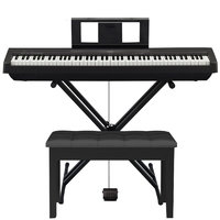 PLUS会员：YAMAHA 雅马哈 P-45 电钢琴 88键 黑色 X型支架+琴凳配件
