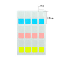 deli 得力 96枚3色索引标签贴指示贴 归类便利贴记事贴 28*12mm 25905