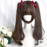 Sinwavy斯万家 Lolita洛丽塔 潘多拉魔盒 双马尾虎口夹假发 深棕色（一对）