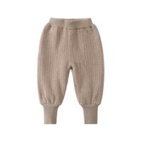 cicibear 齐齐熊 QQ8155 儿童加绒毛线裤 灰杏色 130cm
