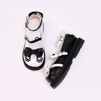 久久洛丽塔Lolita原创 俏咪咪 圆头娃娃鞋 黑白拼色