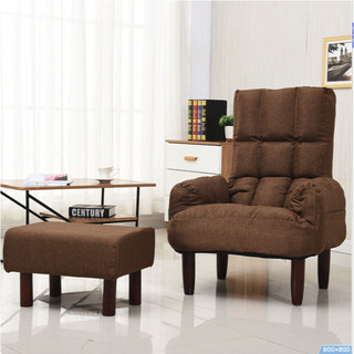 PLUS会员：舒客艺家 懒人折叠椅沙发 亚麻棕