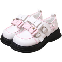 久久洛丽塔Lolita原创 三只熊仔 厚底大头鞋 白粉拼色