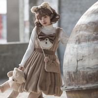 with puji 来信与诗 Lolita洛丽塔 小甜豆jsk 毛绒花苞裙 Q2875