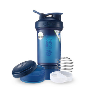 BlenderBottle 组合款蛋白粉摇摇杯健身运动水杯带搅拌球 深蓝色约650ml