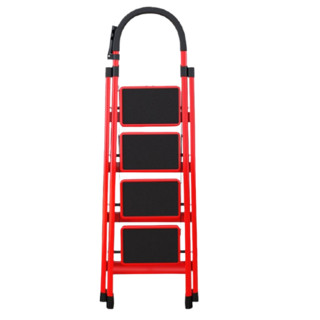 GONGLAIGONGWANG 工来工往 高扶手折叠梯 红色 四步 踏板升级款
