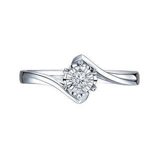 Darry Ring BELIEVE系列 WJ0052 女士初雪之吻18K白金钻石戒指 5分 SI H