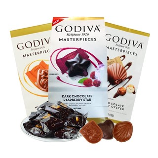 歌帝梵 Godiva松露形夹心黑巧克力牛奶焦糖袋装独立装单粒 大师级多规格 混装385g-勋章形星形（约40颗）