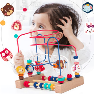 Moondog 婴儿童绕珠多功能益智力积木玩具串珠男孩女孩0宝宝1-2-3岁半早教 丘比特水果绕珠