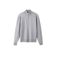 LENGKEORL 凌克 男士半高领羊毛衫 灰色 L