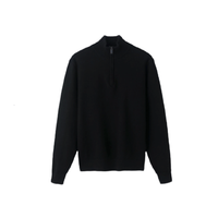 LENGKEORL 凌克 男士半高领羊毛衫 黑色 XL