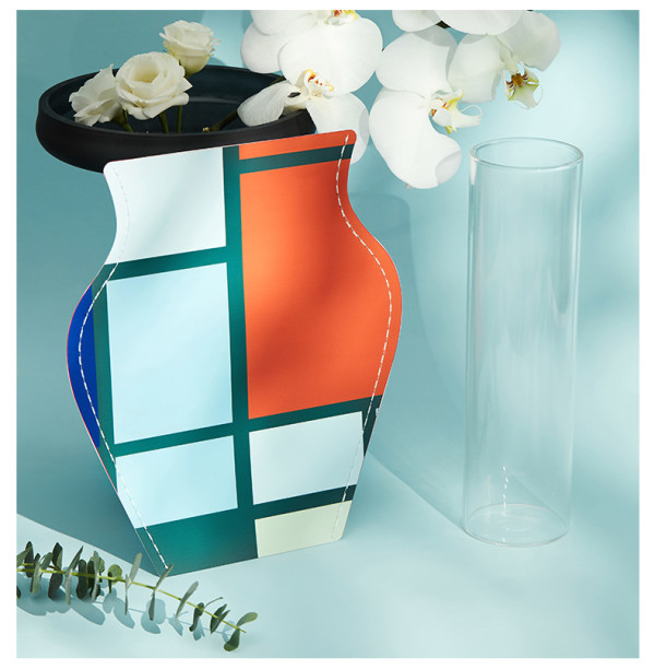 大都会艺术博物馆拱形房间蒙德里安纸花瓶创意家居摆件礼品