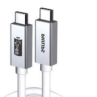 PHILIPS 飞利浦 SWR1621D/93 双Type-C 100W 数据线 PVC 2m 银白色