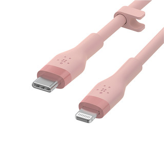 belkin 贝尔金 MFi认证 Type-C转Lightning 18W 数据线 硅胶 1m 轻盈粉