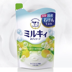 COW STYLE 牛乳石硷 柚子香型滋润保湿沐浴露补充装 400ml