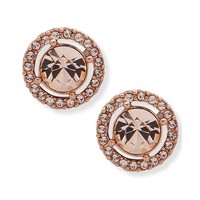 GIVENCHY 纪梵希 Rose Gold-Tone Stone & Crystal Halo Stud Earrings