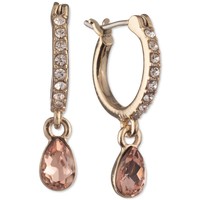 GIVENCHY 纪梵希 Pear-Shape Crystal Charm Pavé Hoop Earrings