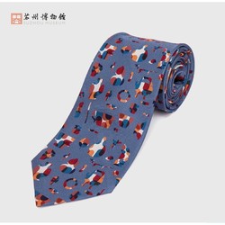 苏州博物馆 苏博绘影真丝领带 9x145cm 16姆米斜纹绸 桑蚕丝 新年送父亲礼物