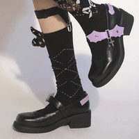 芝士芒芒物语 贝拉拉 魔女企划 圆头玛丽珍鞋 黑紫色