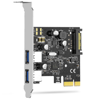 moge 魔羯 MOGE)PCIEx1转USB3.0双口USB3.0扩展卡 MC2010 赠送短挡板 瑞萨(NEC)芯片