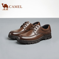 PLUS会员：CAMEL 骆驼 舒适软底皮鞋牛皮休闲鞋商务乐福系带男鞋 A132005530 棕色 41