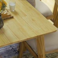 YUANYOU 元优 餐桌椅 原木色桌长1.4米+四把椅子