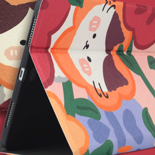 iMobile iPad 2017款 PU保护壳 花朵猫咪