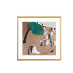 买买艺术 韩修智 艺术版画《婚宴系列之一》50x50cm 版画纸 原木框