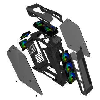 玩嘉WJCOOLMAN 大咖PRO ATX机箱 半侧透 黑色+UFO风扇 7个装