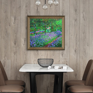 雅昌 Claude Monet 克劳德·莫奈《吉威尔尼花园》65x72cm 油画布 典雅栗木制框