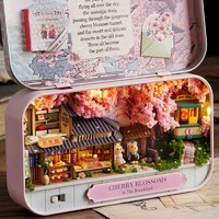 我の屋 DIY小屋盒子剧场樱花之境粉色少女玩具手工