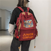 西瓜太郎 国潮牌卡通双肩包男大学生韩版高中书包女大容量15.6寸电脑包背包