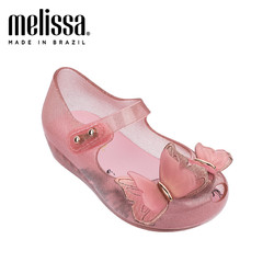 melissa Mini Melissa2022春夏新品立体蝴蝶装饰可爱小童凉鞋32849 闪粉色/粉色 9