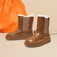 BASTO 百思图 冬季商场新款加绒加厚抗寒雪地靴大棉鞋短靴女鞋CDA18DZ1