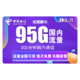 中国电信 长期翼卡 29元/月 95G全国（65G通用+30G专属）+ 300分钟通话