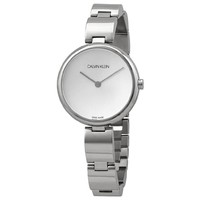 Calvin Klein Wavy Quartz Silver Dial Ladies Watch K9U23146