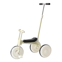 AngelNaco 儿童三轮车脚踏手推杆自行单车溜娃宝宝小孩平衡车北欧简约轻便免充气带框1-5岁 单三轮车