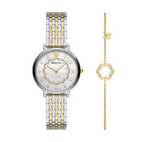 EMPORIO ARMANI Armani阿玛尼官方正品手表饰品套装礼盒 金色新款手表女款AR80049