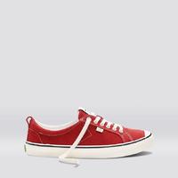 CARIUMA OCA Low 条纹仿麂皮板鞋（红色）女士 (Stripe Samba Red Suede Contrast Thread Sneaker Women)