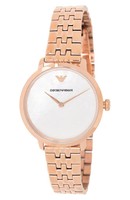 EMPORIO ARMANI Women's Two-Hand Rose Gold-Tone Stainless Steel Watch, 32mm