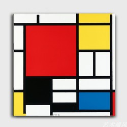 Mondrian装饰《红黄蓝》色块抽象蒙德里安美学挂画艺术时尚