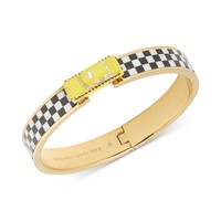 Kate Spade Gold-Tone Yellow Taxi Checkerboard Bangle Bracelet