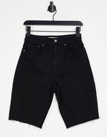 极度干燥 Superdry Kari high waist long line shorts in black