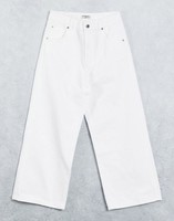 极度干燥 Superdry wide leg cropped jeans in white