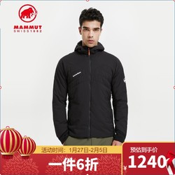 MAMMUT 猛犸象 Rime秋冬轻薄抓绒透气防风保暖棉服男滑雪中层衣 1013-02150 黑拼接黑灰色 XL