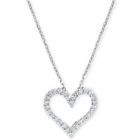 Macy's Diamond Heart Pendant Necklace (1/4 ct. t.w.) in 14k White Gold