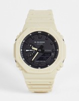 CASIO 卡西欧 Casio G Shock unisex silicone watch in beige GA-2100
