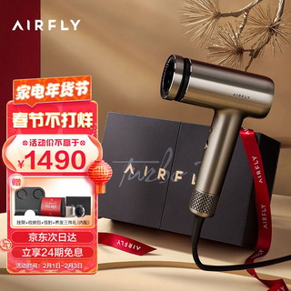 AIRFLY 鱼子酱吹风机 智能 恒温 控温大功率速干 负离子护发 家用保时捷高速电吹风筒  P1 鎏光金标准版