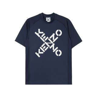 KENZO 凯卓 高田贤三 KENZO 男士KENZO Sport深蓝色混纺字母印花运动修身圆领短袖T恤